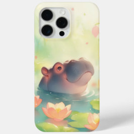 Nijlpaard Bloemen Vijver Schuilplaats in het Bos iPhone 15 Pro Max Hoesje