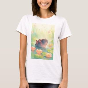 Nijlpaard Bloemenvijver Schuilplaats in het Bos T-shirt