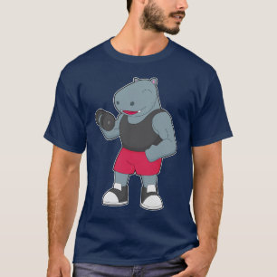 Nijlpaard Bodybuilder Hanteer Bodybuilding T-shirt