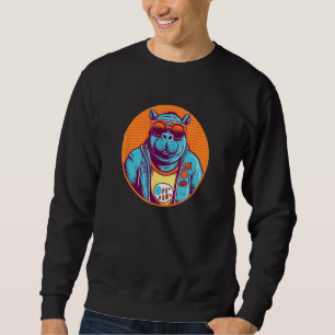Nijlpaard Draagt Zonnebril Schattig Nijlpaard Dier Trui