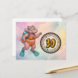 Nijlpaard duiker 30e verjaardag  briefkaart