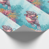 Nijlpaard Duiker onder water Cadeaupapier (Hoek)
