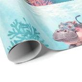 Nijlpaard Duiker onder water Cadeaupapier (Rol Hoek)