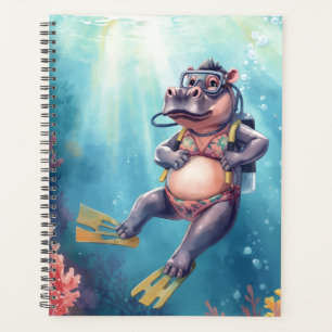 Nijlpaard duikt onder water planner