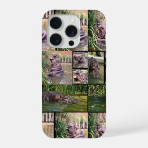 Nijlpaard Fotocollage, iPhone 15 Pro Case