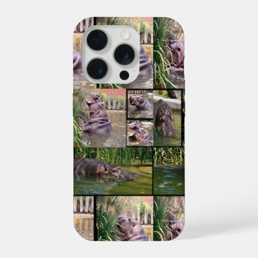 Nijlpaard Fotocollage, iPhone Hoesje (Achterkant)