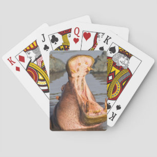 Nijlpaard gaapt, Tanzania Pokerkaarten