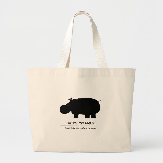 Nijlpaard Grote Tote Bag (Voorkant)