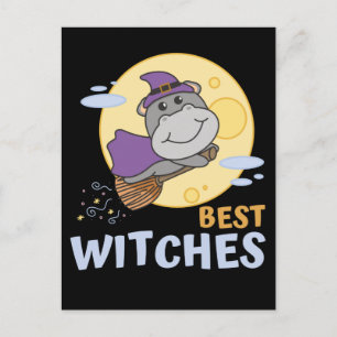 Nijlpaard Halloween Heks Kinderen Heksen Beste Hek Feestdagenkaart