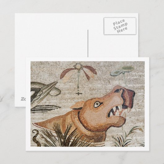 Nijlpaard, het mozaïek van Nijl, Huis van de Faun Briefkaart (Voorkant / Achterkant)
