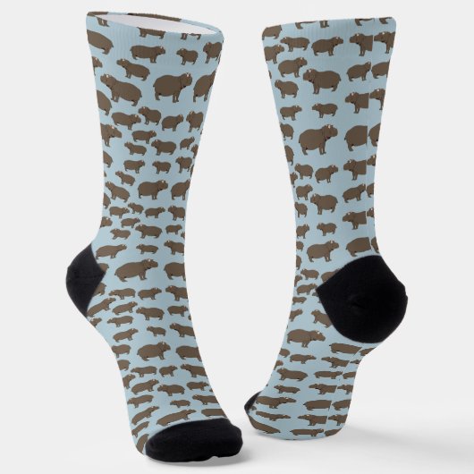 Nijlpaard Hippo Patroon Sokken (Gebogen)