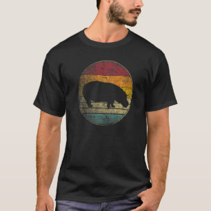 Nijlpaard Hippopotamus Liefde Zon Retro Vintage 70 T-shirt