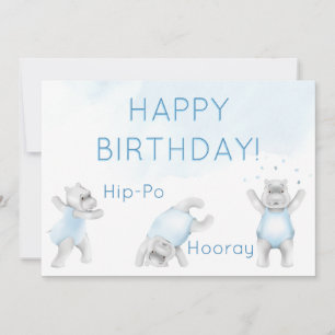 Nijlpaard Hoeraa Koprol Verjaardag Kaart