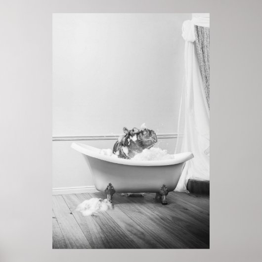 Nijlpaard in badkuip Poster