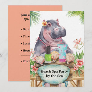 Nijlpaard in Bikini Manicure Kustschoonheid strand Kaart