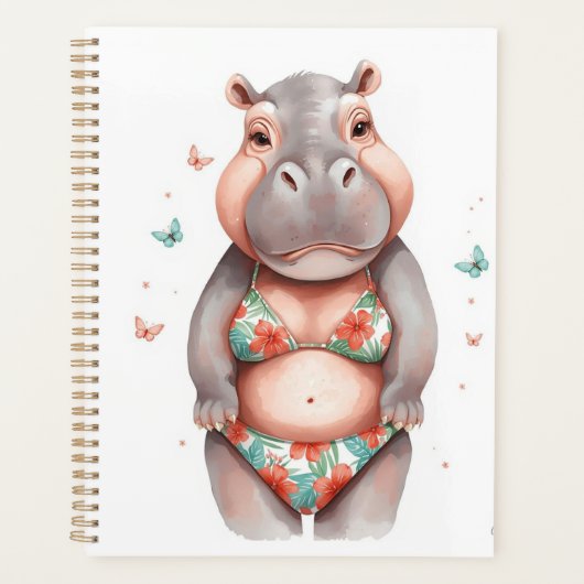 Nijlpaard in Bikini Planner (Voorkant)
