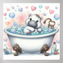 Nijlpaard in bubbelbad