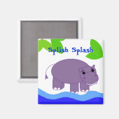 Nijlpaard in het Water Magneet (Voorkant / Achterkant)