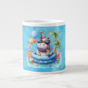 Nijlpaard in het zwembad met Naam Grote Koffiekop