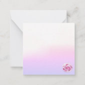 Nijlpaard in Parels Roze Bloemige Klasliefde Notitiekaartje (Achterkant)