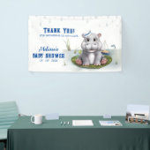 Nijlpaard Jongen Baby Shower Spandoek (Beurs)