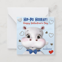Nijlpaard Jongen Blauwe Klaslokaal Valentijnsdag