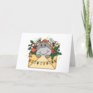 Nijlpaard Kerstbrief Winter Dieren Nijlpaarden Fee Feestdagen Kaart