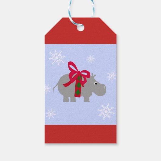 Nijlpaard Kerstcadeautag Cadeaulabel (Voorkant)