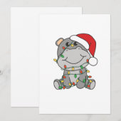 Nijlpaard Kerstmis Winter Dieren Nijlpaarden Feestdagenkaart (Voorkant / Achterkant)