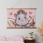Nijlpaard liefde cupido hangend wandkleed (Slaapkamer)