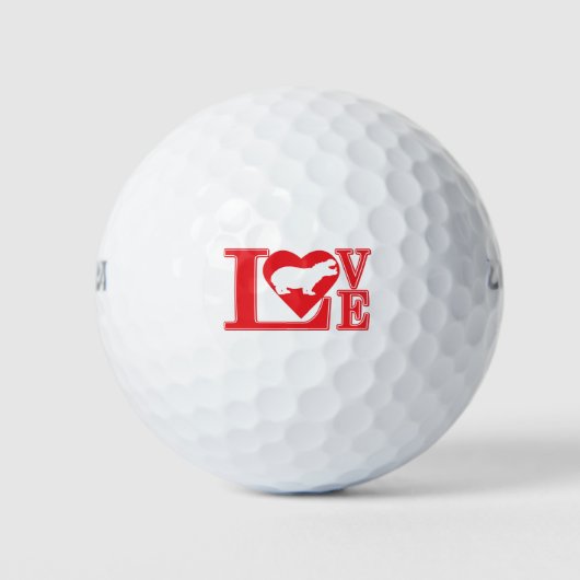 Nijlpaard-LIEFDE Golfballen (Voorkant)