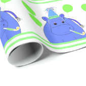 Nijlpaard met Ballonnen Cadeaupapier (Rol Hoek)