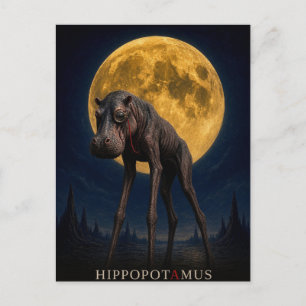 Nijlpaard Monocle gotische Surrealist Briefkaart