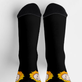 Nijlpaard (of gebruik je eigen foto) Bloemige Crew Sokken