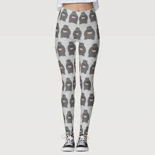 Nijlpaard ontwerp Kies achtergrondkleur Leggings
