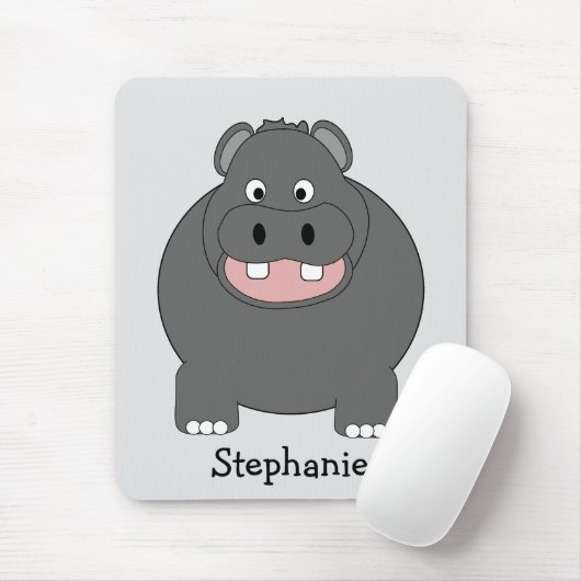 Nijlpaard ontwerp muismat (Met muis)