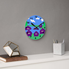 Nijlpaard ontwerp ronde klok