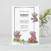 Nijlpaard Plezier Scène Kaart (Staand voorkant)