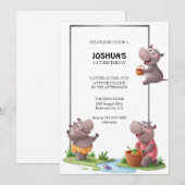 Nijlpaard Plezier Scène Kaart (Voorkant / Achterkant)