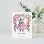 Nijlpaard Prinses Briefkaart (Staand voorkant)