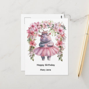 Nijlpaard Prinses Briefkaart