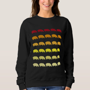 Nijlpaard Retro Dierenpatroon Trui
