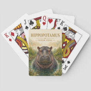Nijlpaard Rivierbad Natuurlijke Dieren Pokerkaarten