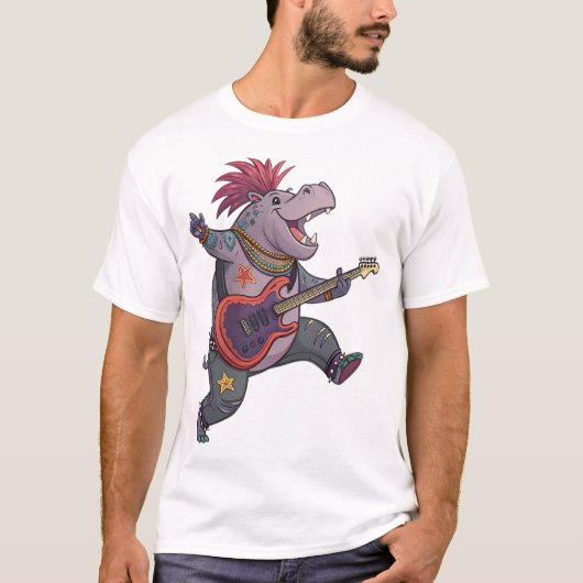 Nijlpaard Rockster T-shirt (Voorkant)