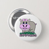 Nijlpaard Ronde Button 5,7 Cm (Voorkant /achterkant)