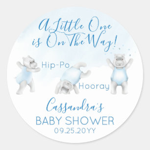 Nijlpaard Salto Baby Jongens Borrel Ronde Sticker