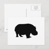 Nijlpaard Silhouet Briefkaart (Voorkant / Achterkant)