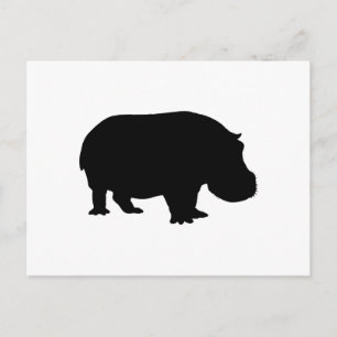 Nijlpaard Silhouet Briefkaart