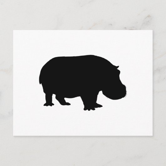 Nijlpaard Silhouet Briefkaart (Voorkant)