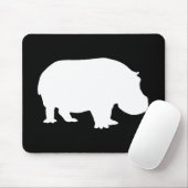 Nijlpaard Silhouet Muismat (Met muis)